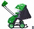Санки-коляска Snow Galaxy City-1-1, дизайн - Совушки на зелёном, на больших надувных колёсах с сумкой и варежками  - миниатюра №2
